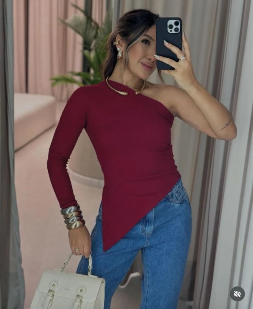 BLUSA ASSIMETRICA - Slim e Plus.