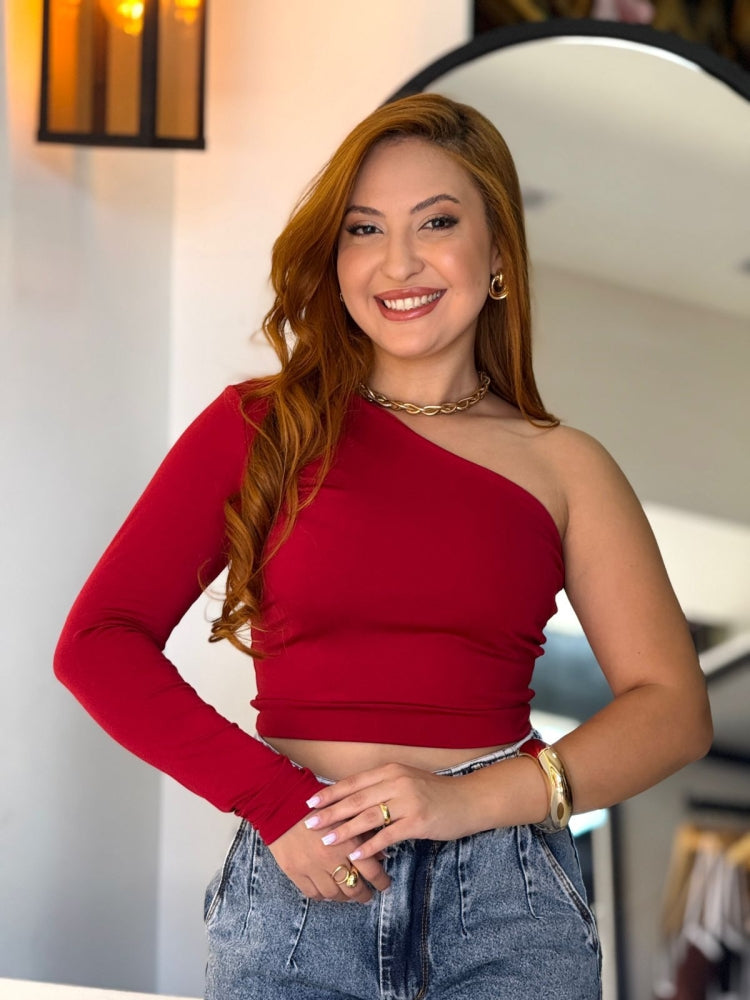 CROPPED NULA MANGA LONGA - Slim